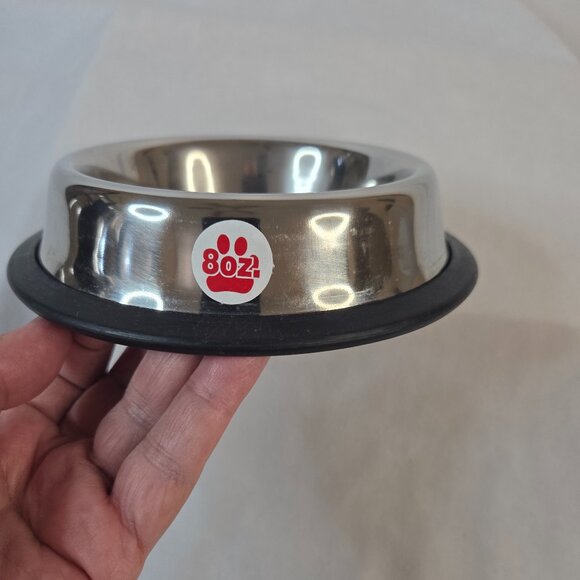 8-oz Non-Skid Stainless Pet Bowls - Set of 3 - Picture 3 of 5